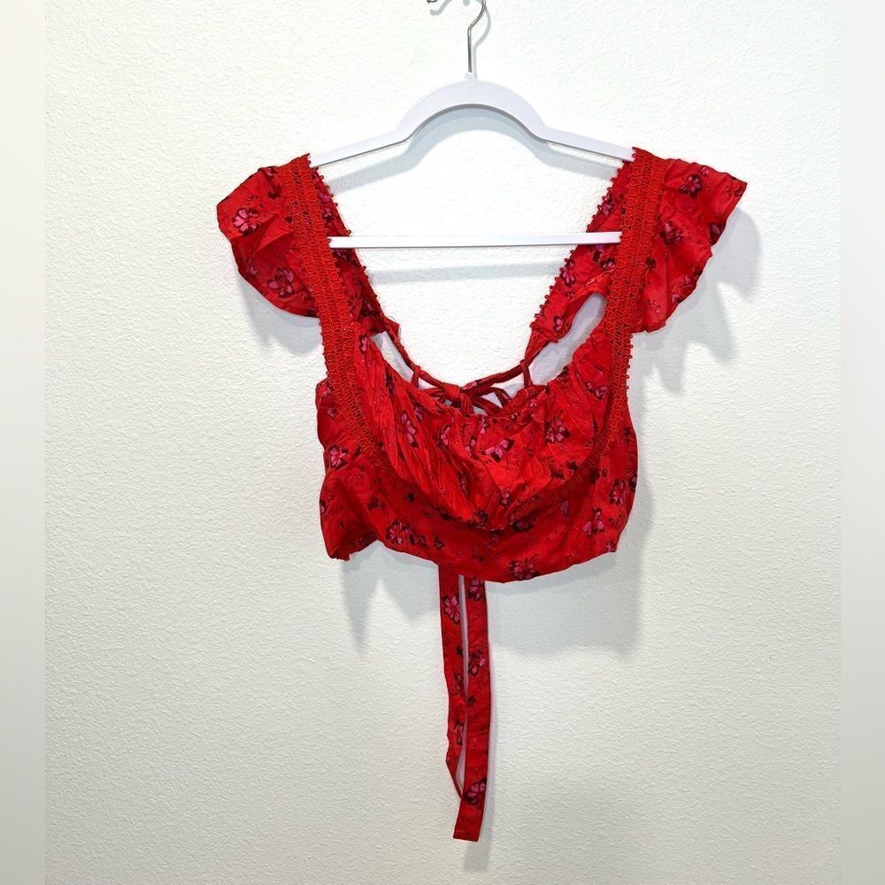 FREE PEOPLE Bijou Cherry Combo Top Size 8